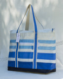 Blue Striped Recycled Sailbag
